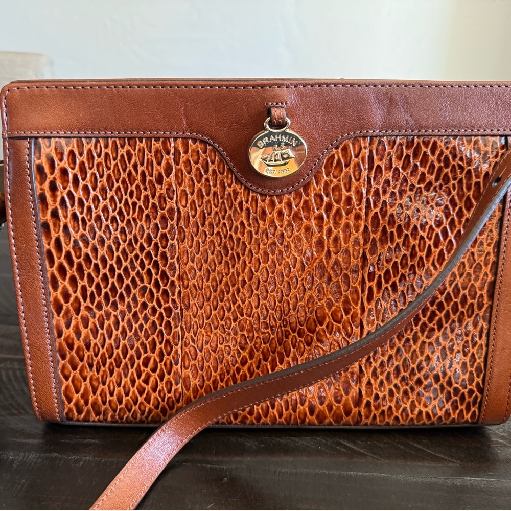 Brahmin Alonna Leather Crossbody - Nutmeg Janeway New without Tags